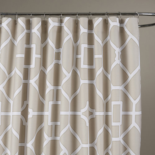 Wrought Studio Nev Cotton Blend Geometric Shower Curtain & Reviews